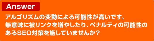 A. アルゴリズムに変動による可能性が高いです。